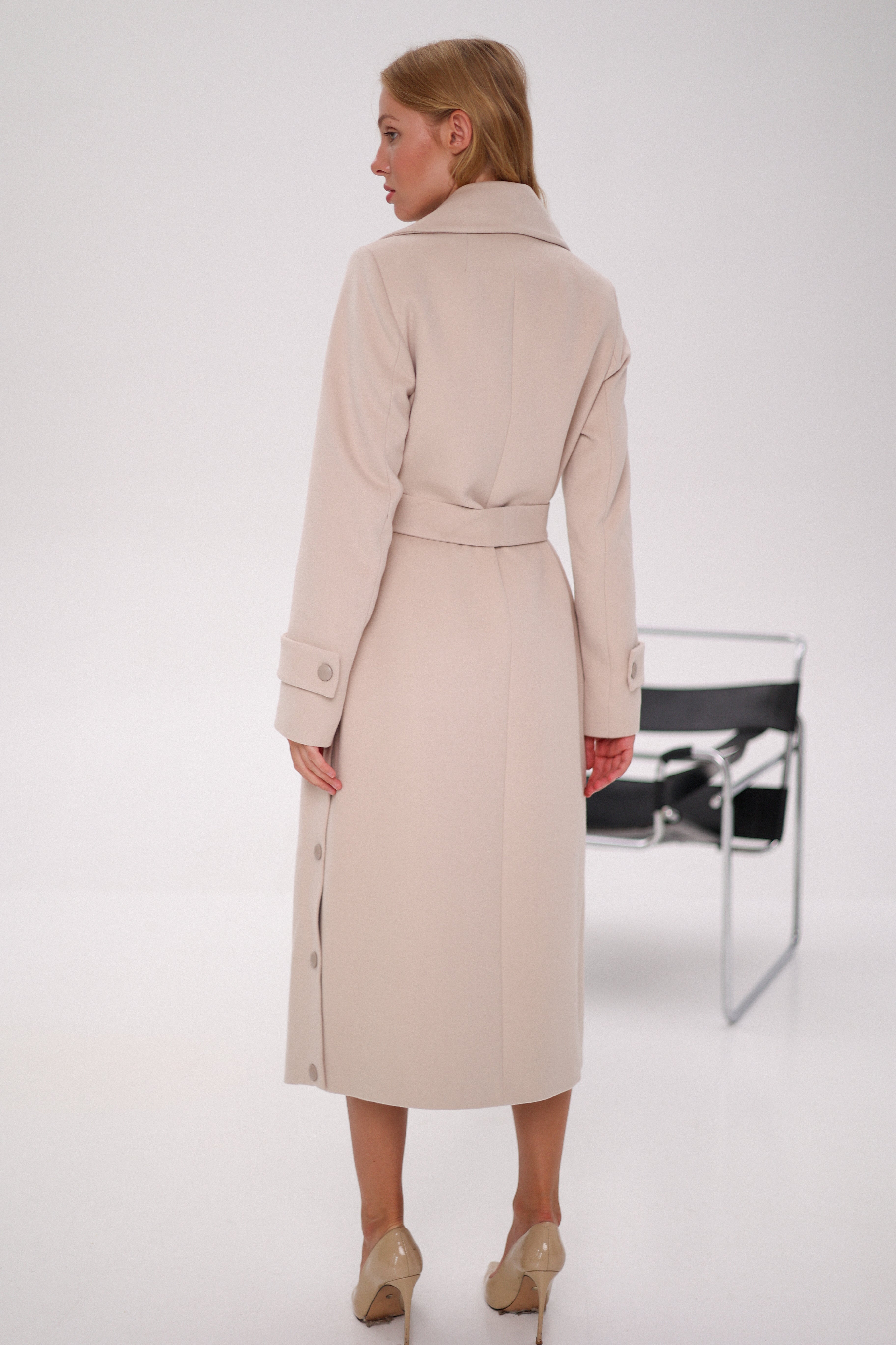 Camille Cashmere Blend Coat in Beige