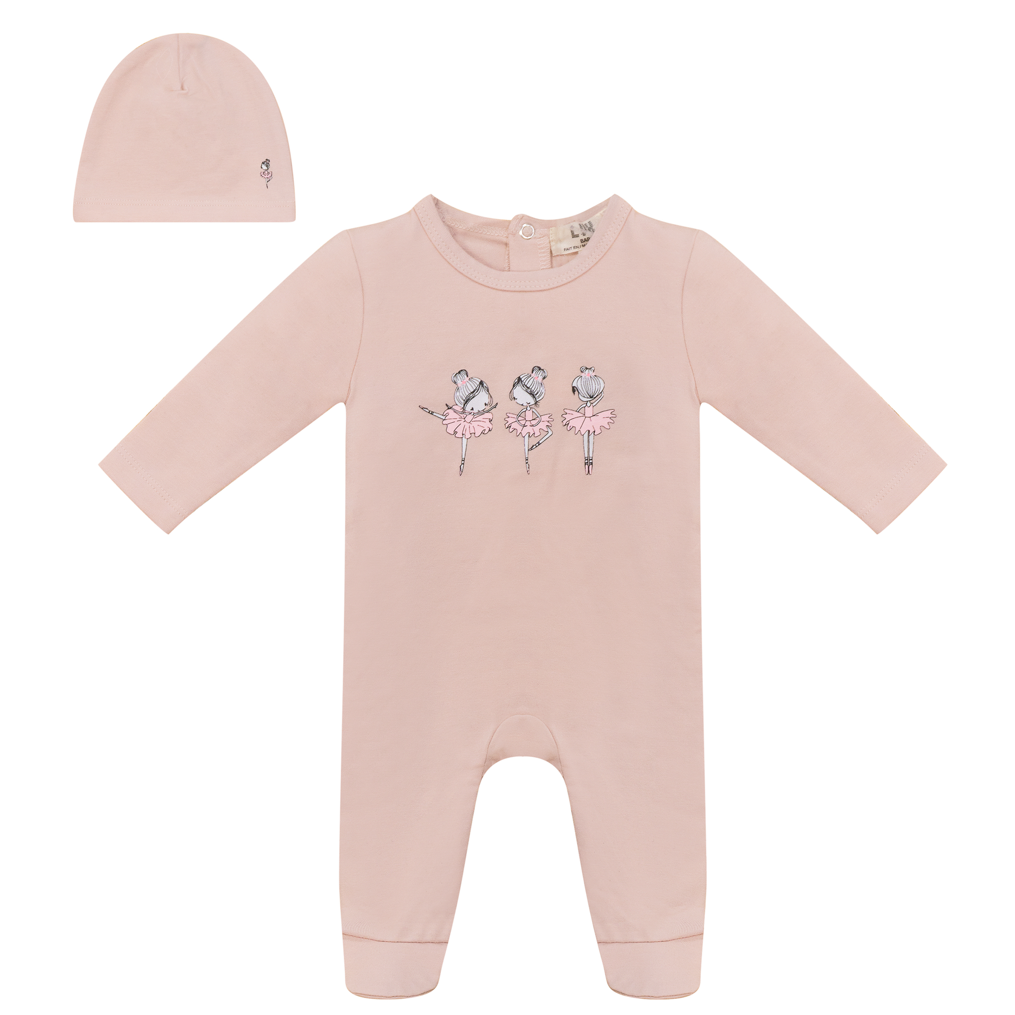 Balerina Plane Print Onesie with Hat