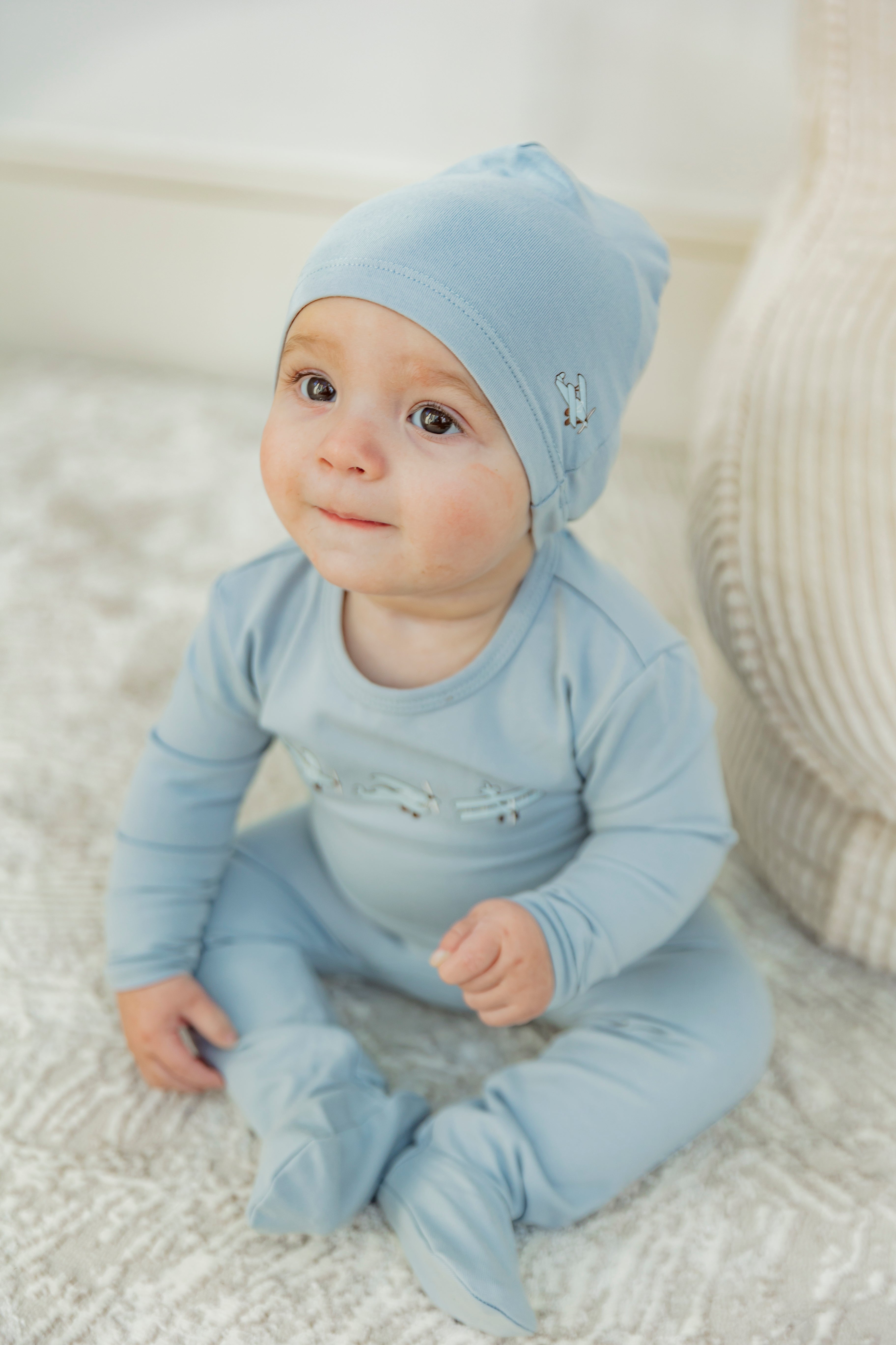 Balerina Plane Print Onesie with Hat