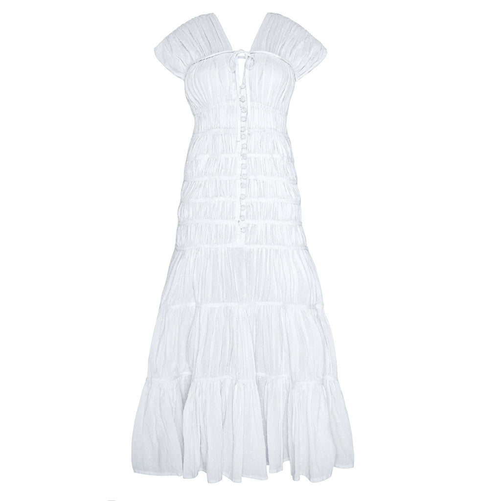 The Srikandi Ruffle Maxi Dress In White
